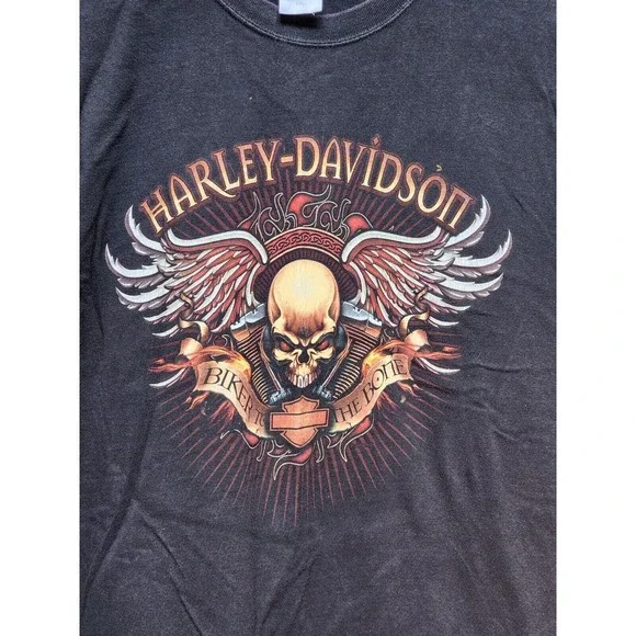 Harley Davidson 2007 Vintage Black T-Shirt 2 Sided Plus 2XL Corpus Sailor Girl